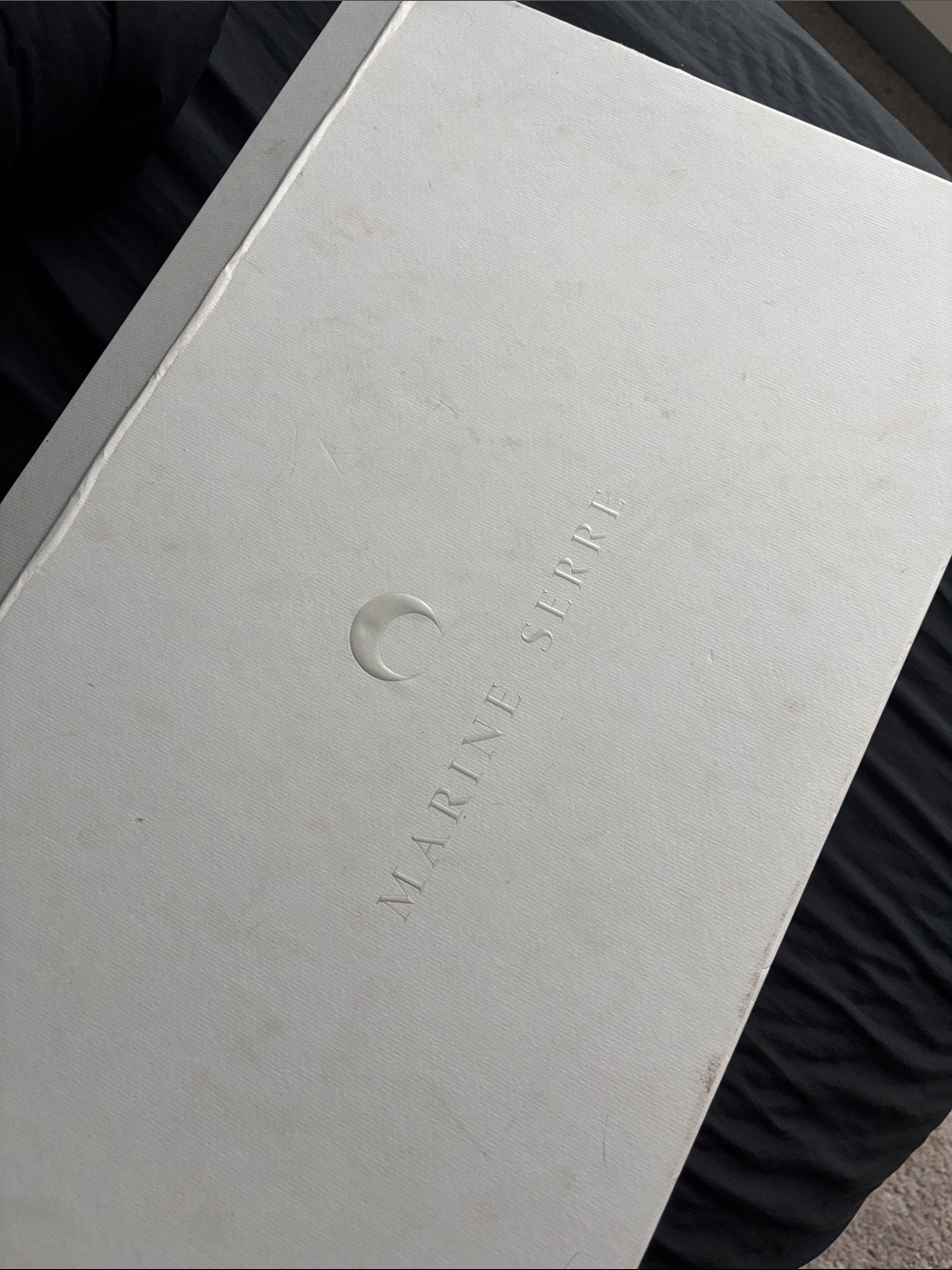 Marine Serre White Embossed Crescent Logo Box